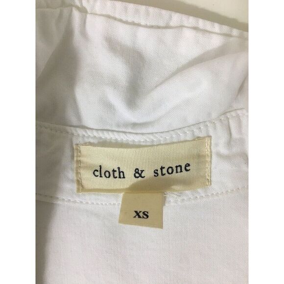 Cloth & Stone White Shirt Button Down Top XS Front Pockets Minimalist Closet - Picture 7 of 11
